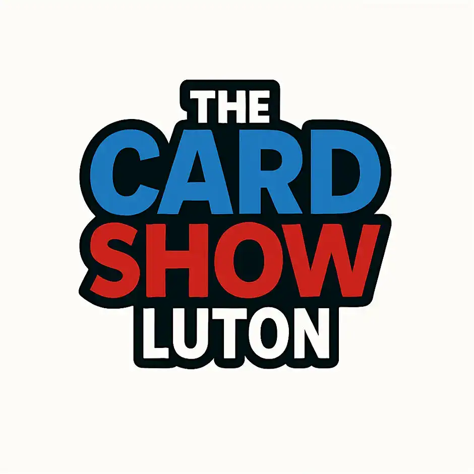 Red Rocket Cards booth at The Card Show in Luton, showcasing trading cards and collectibles.