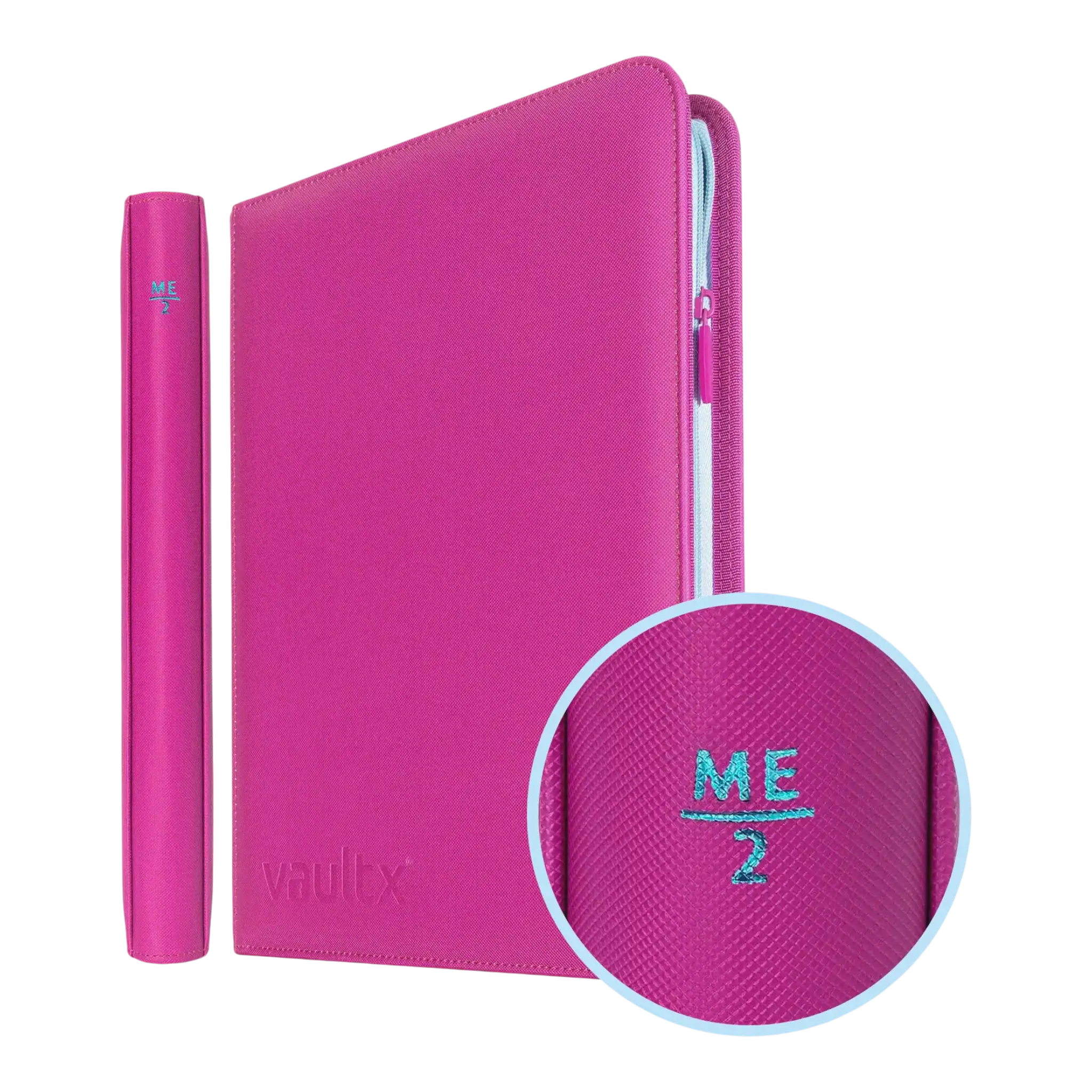 Vault X 9-Pocket Exo-Tec® Zip Binder ME2 1 Exo-Tec® Zip Binder with 9 pockets in vibrant pink for organised school supplies.