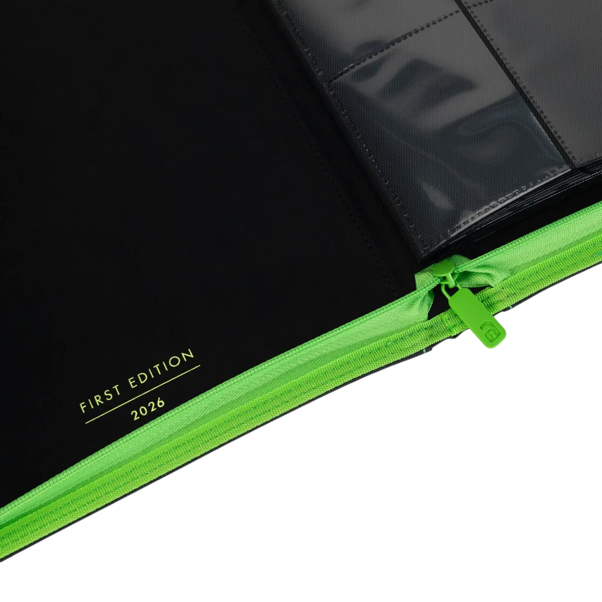 Vault X 9-Pocket Exo-Tec® Zip Binder ME3 9 Exo-Tec® zip binder with 9 pockets and bright green zipper for organisation.