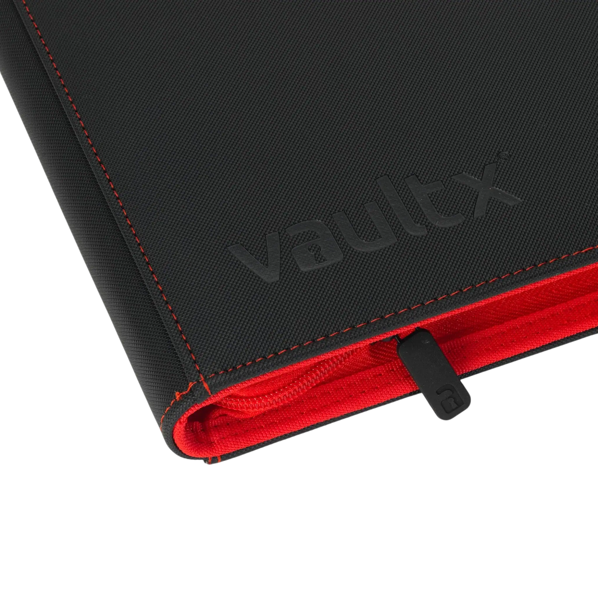Vault X 9-Pocket Exo-Tec® Zip Binder SV10 7 Exo-Tec® zip binder with 9 pockets, durable black cover, red accents, ideal for organising documents.