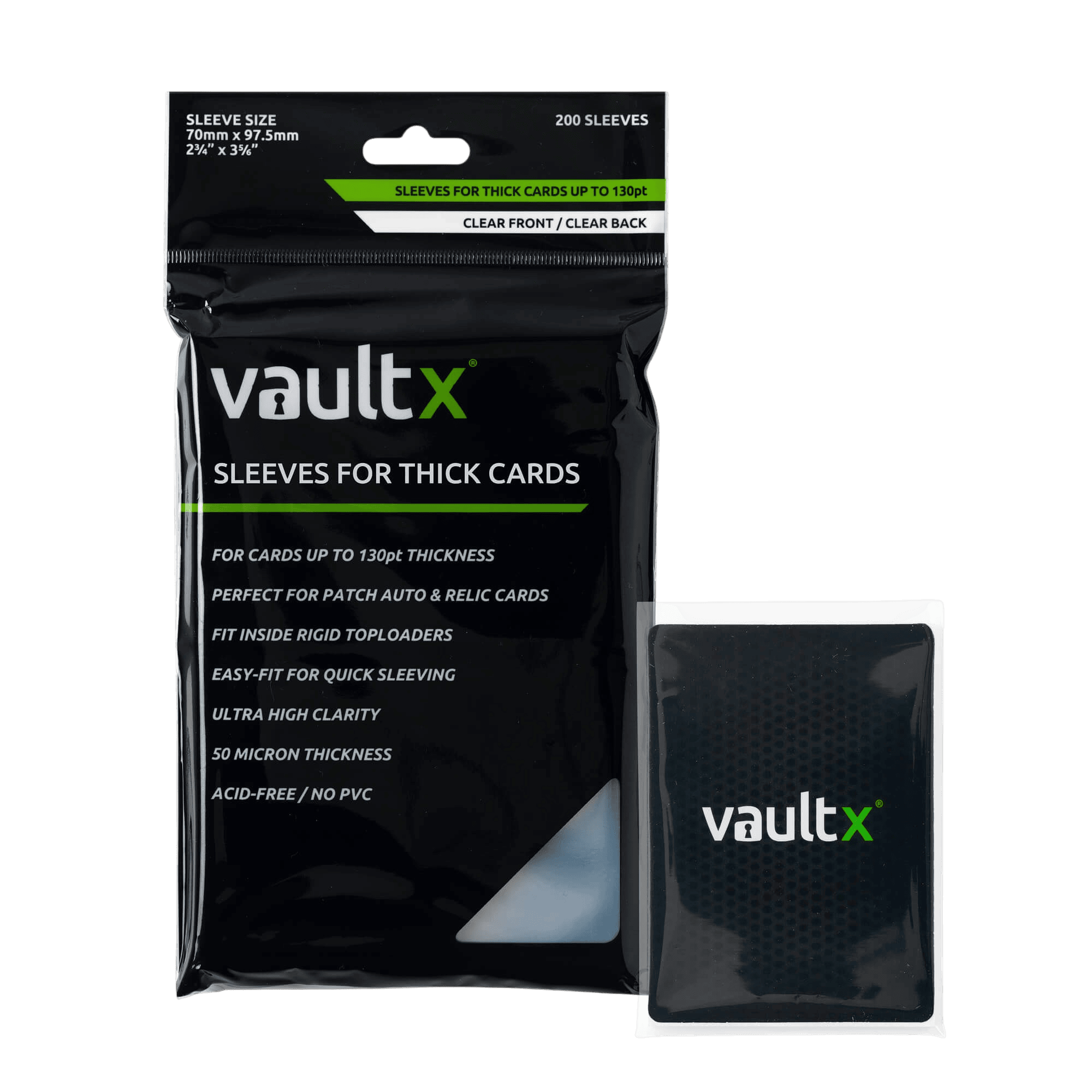 Vault X Card Sleeves for Thick Cards (200 Pack) 1 Vault X Card Sleeves for Thick Cards (200 Pack)