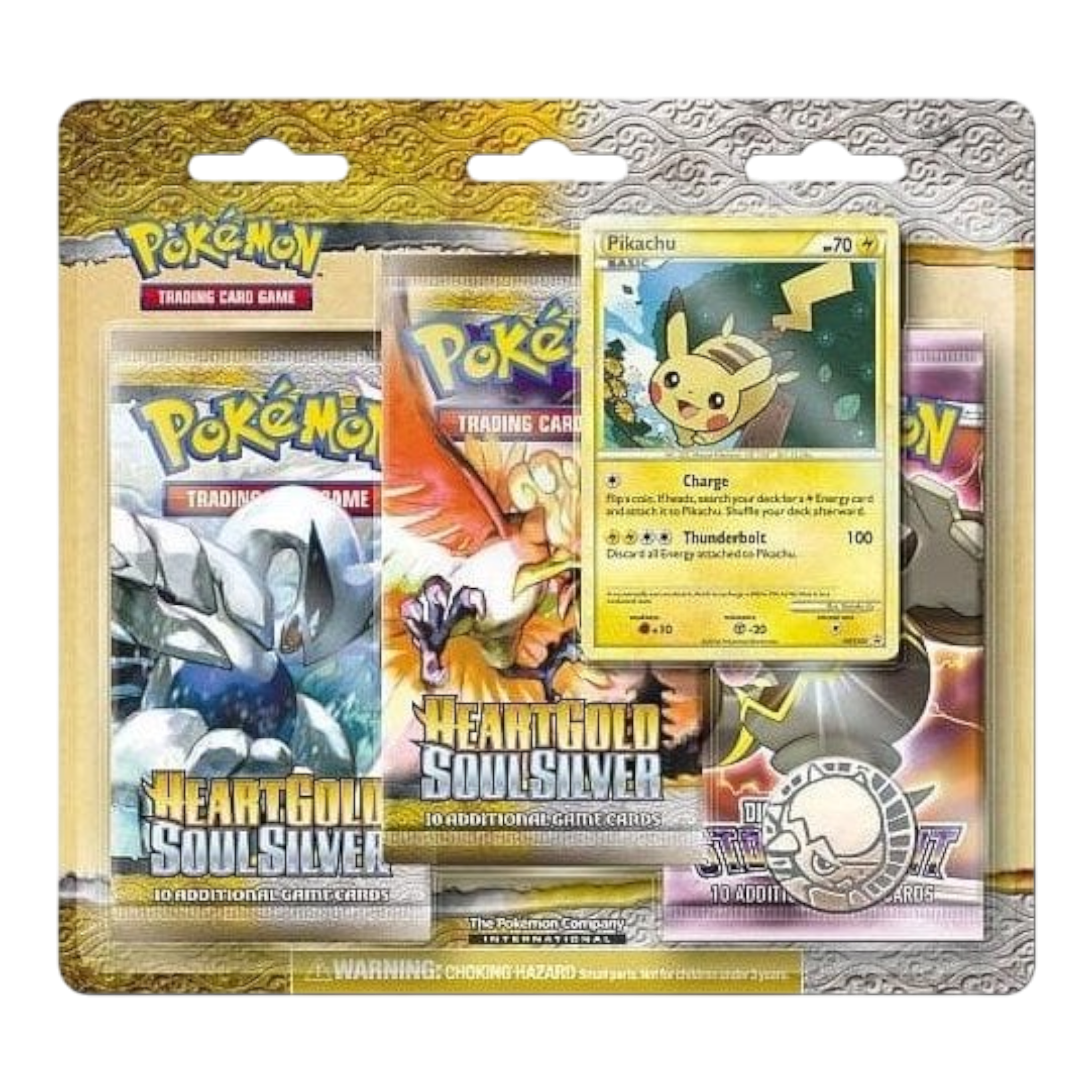 Heart Gold Soul Silver 3 Pack Blister - Pikachu (HGSS03 Promo) Edition 1 Pikachu Pokémon card from Heart Gold Soul Silver 3 Pack Blister, featuring Pikachu with Thunderbolt.