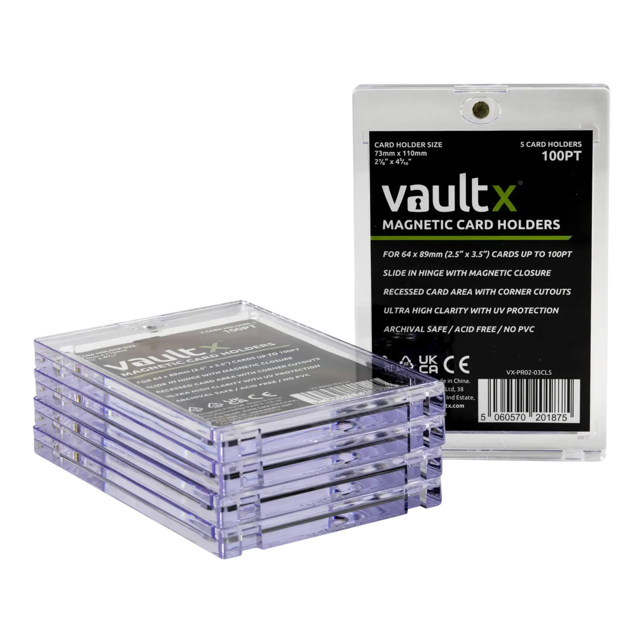 Vault X Magnetic Card Holders 100pt (5 Pack) 2 Magnetic card holders for secure storage of up to 5 credit or ID cards, ideal for business and perso.