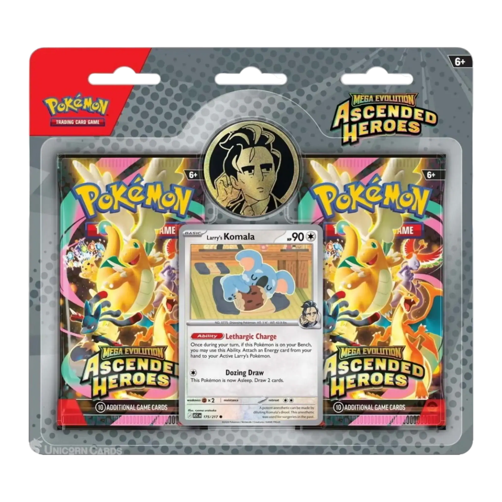 Pokémon Mega Evolution Ascended Heroes - 2 Pack Blister - Larry's Komala 1 Pokémon Mega Evolution Ascended Heroes - 2 Pack Blister - Larry's Komala