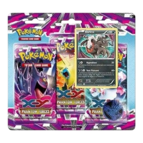Pokémon Darkrai 3 Pack Blister with Holo card, coin, and booster packs.
