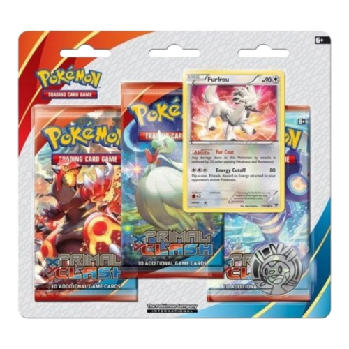 Pokémon Furfrou Holo Coin blister pack with 3 booster packs and coin.