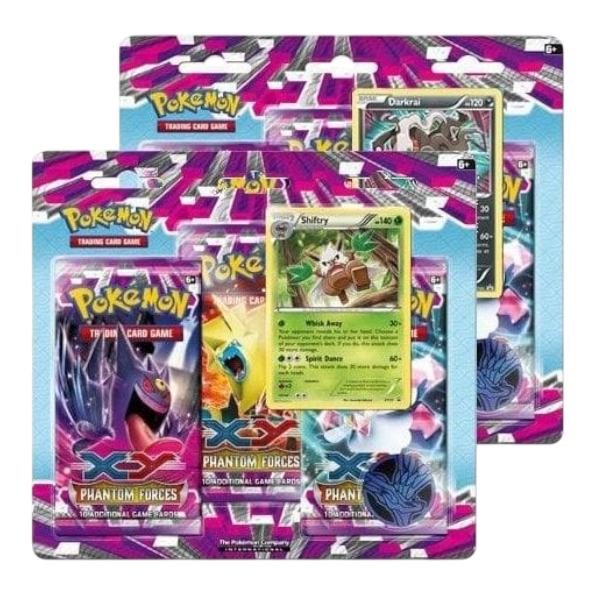 Pokémon 3 Pack Blister (3 Packs + Holo + Coin) : Set of Two - XY Phantom Forces 1 Pokémon XY Phantom Forces blister pack with 3 booster packs, holo card, and coin.