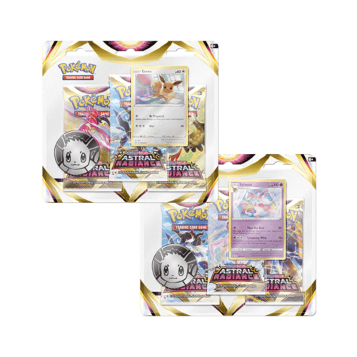 Pokémon Astral Radiance blister set with Eevee and Sylveon cards, perfect for collectors and players.