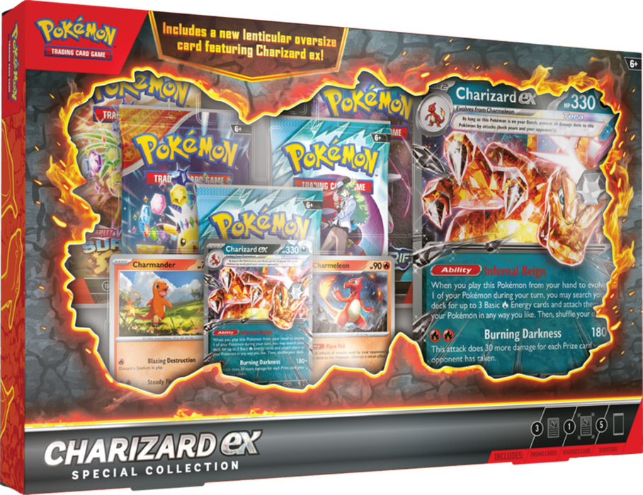 Pokémon Charizard EX Special Collection 1 Pokémon Charizard EX Special Collection with cards and accessories.
