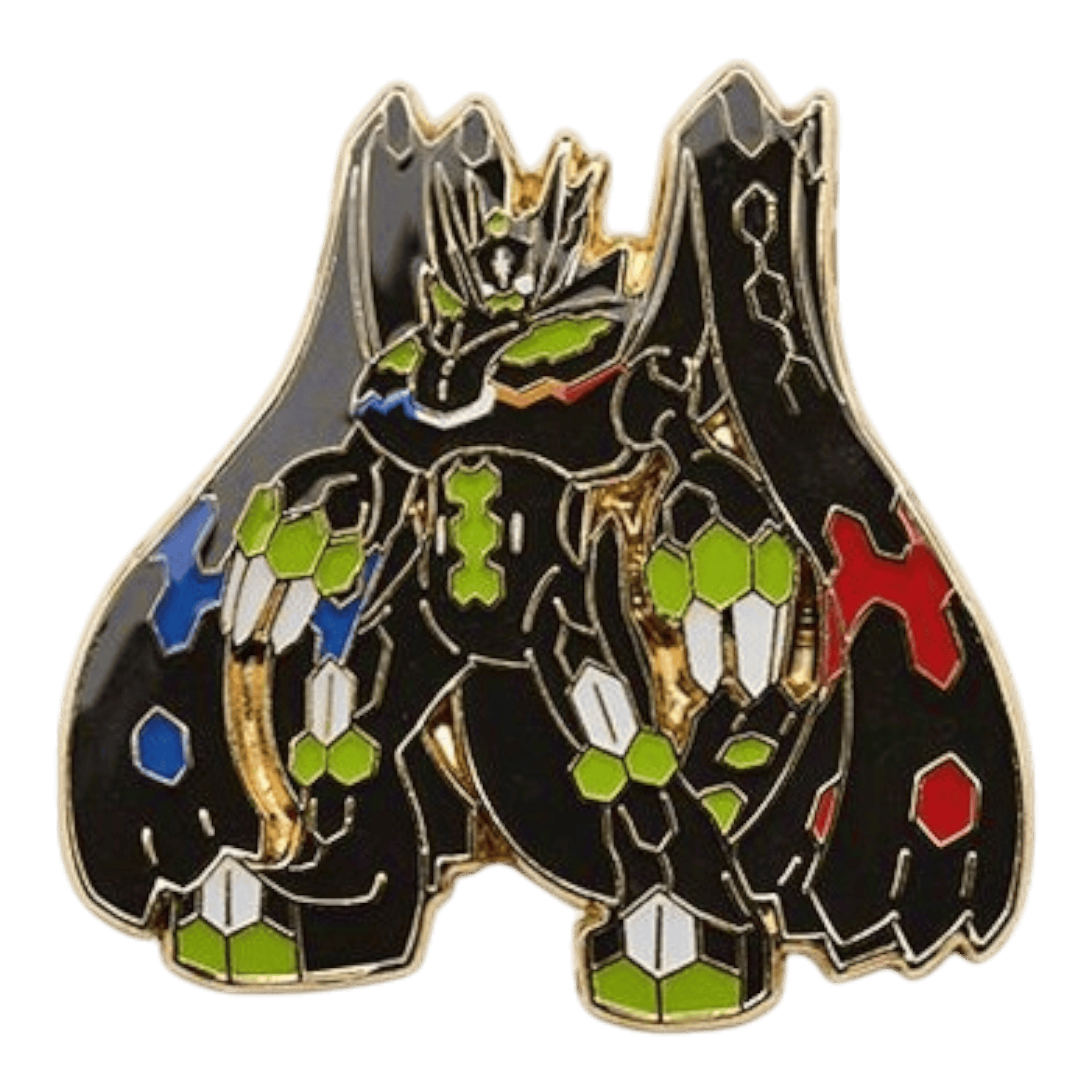 Pokémon Collectors Pin Badge - Zygarde 1 Zygarde Pokémon collector pin badge with colourful hexagon design.