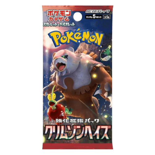 Booster pack for Pokémon Crimson Haze Japanese trading cards, featuring Charizard and other Pokémon.