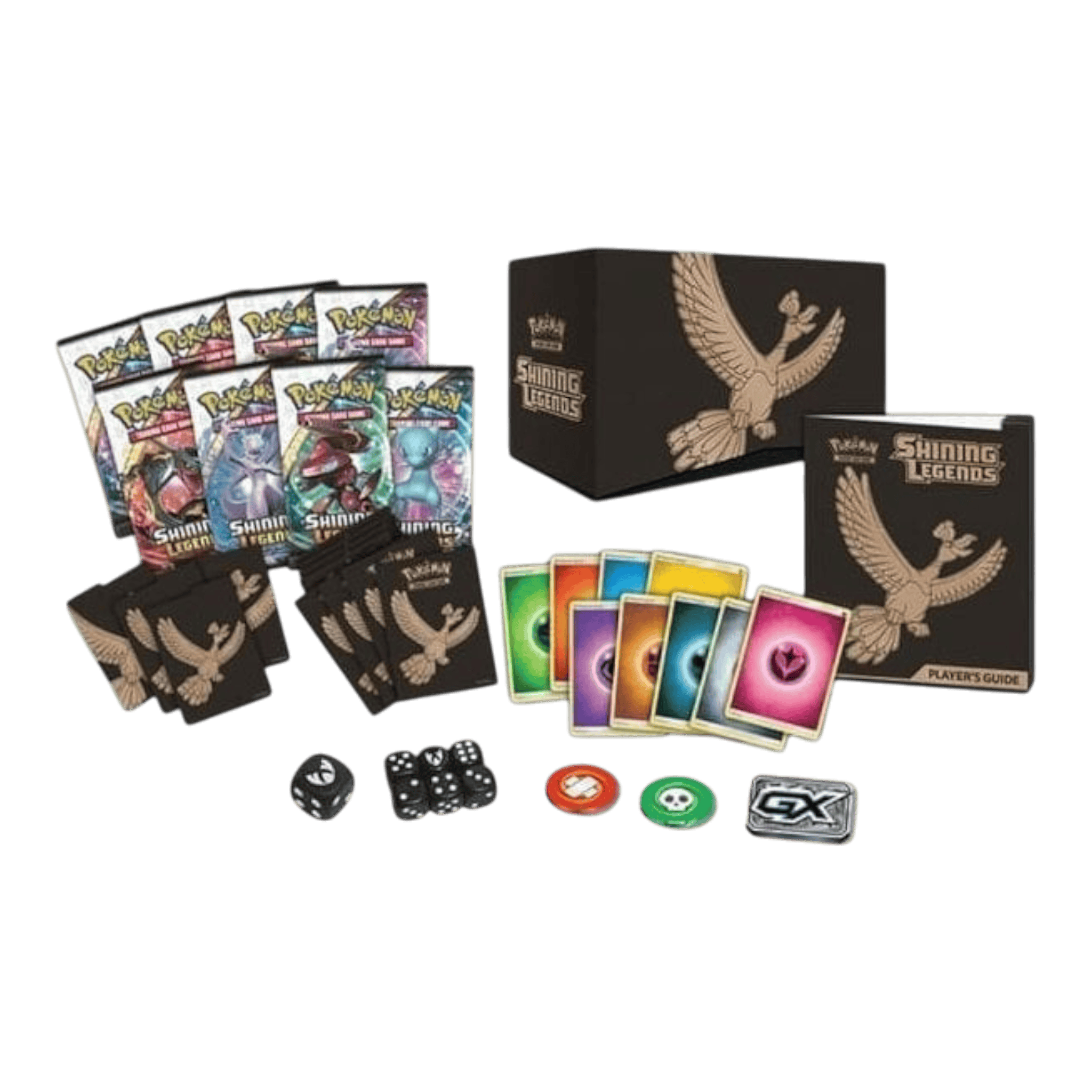 Pokémon Shining Legends Elite Trainer Box 3 Pokémon Shining Legends Elite Trainer Box with booster packs and accessories.
