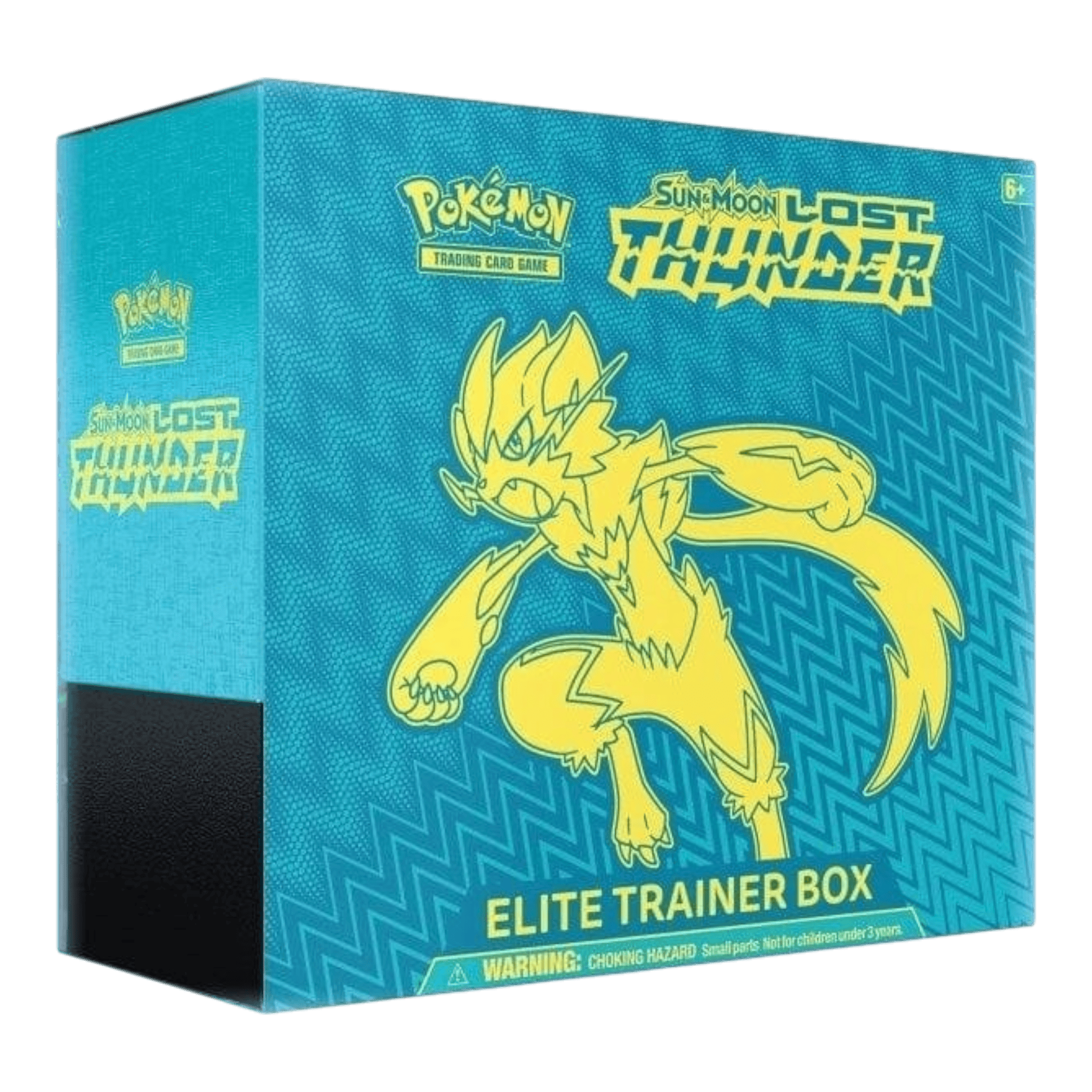 Pokémon Sun and Moon Lost Thunder Elite Trainer Box 1 Pokémon Sun & Moon Lost Thunder Elite Trainer Box with Pikachu artwork.