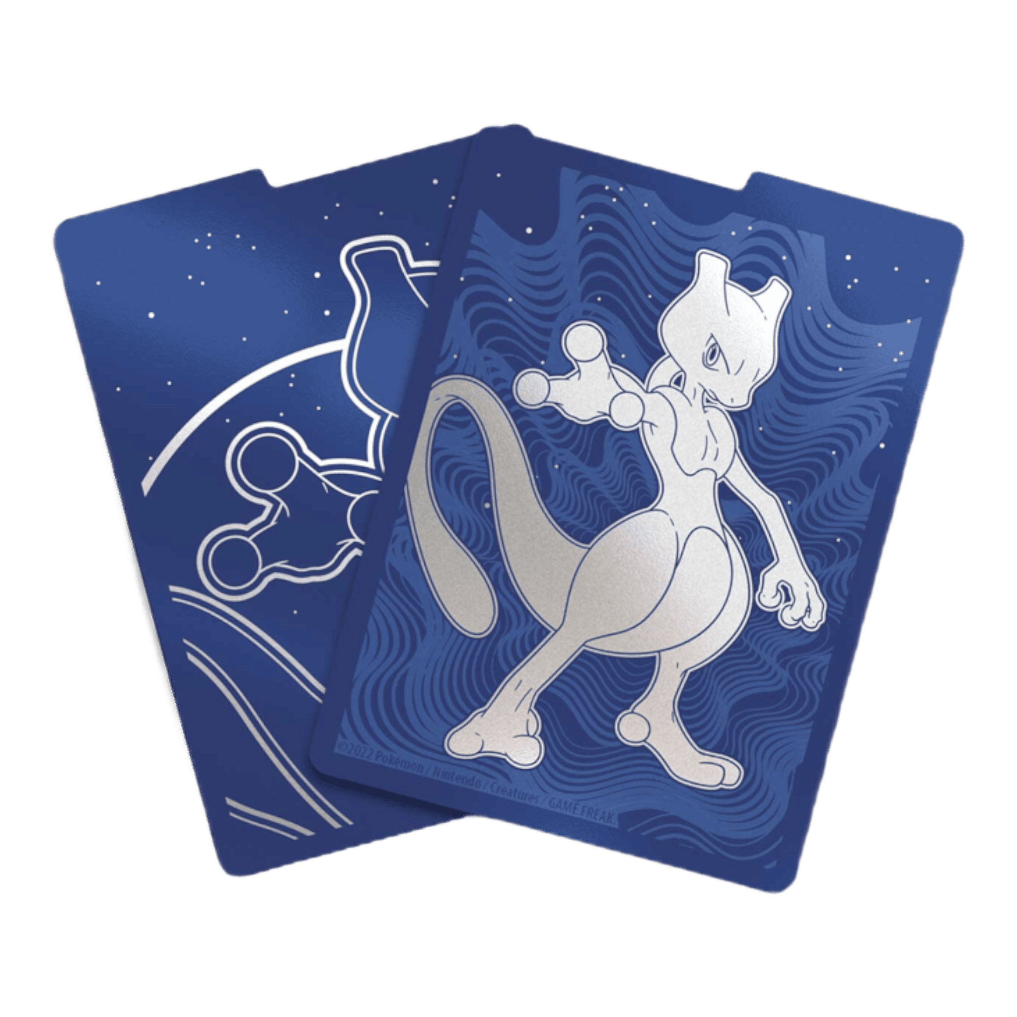 Pokémon Go! Elite Trainer Box 4 Pokémon Go! Elite Trainer Box cards featuring Mewtwo illustration.