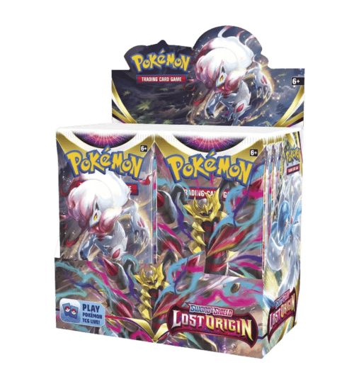 Pokémon Lost Origin Booster Box with 36 packs for trading card game enthusiasts.