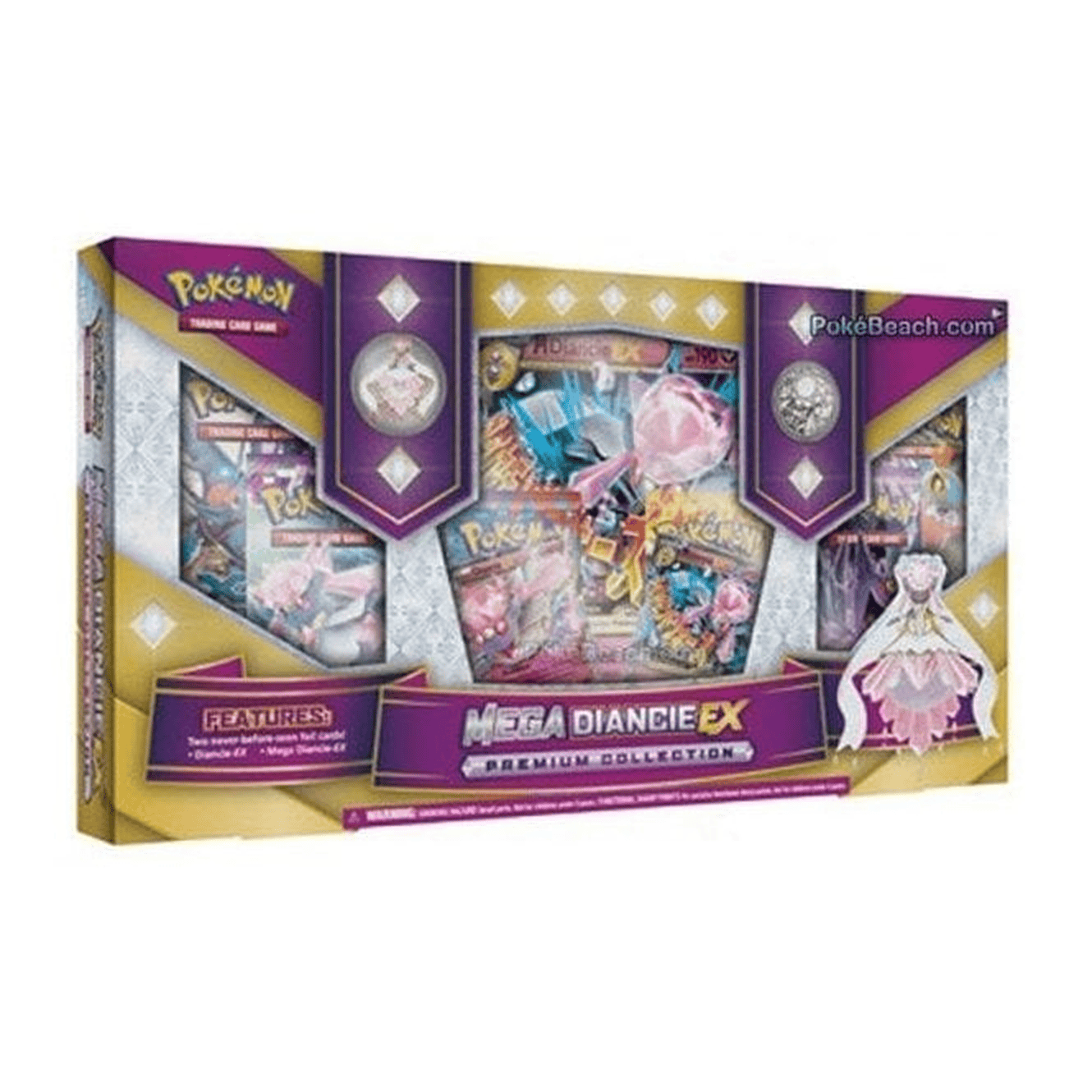 Pokémon Mega Diancie Box 1 Pokémon Mega Diancie TCG box with cards and collectibles.