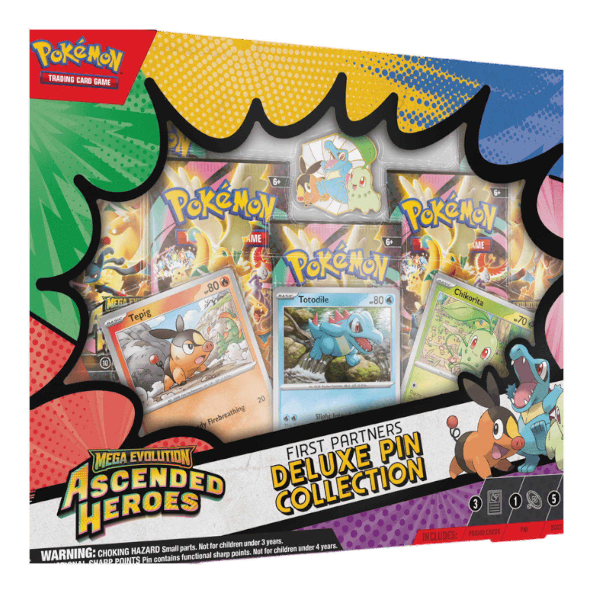 Pokémon Mega Evolution Ascended Heroes First Partners Deluxe Pin Collection 1 Pokémon Mega Evolution Ascended Heroes Deluxe Pin Collection with first partner Pokémon cards and pi.