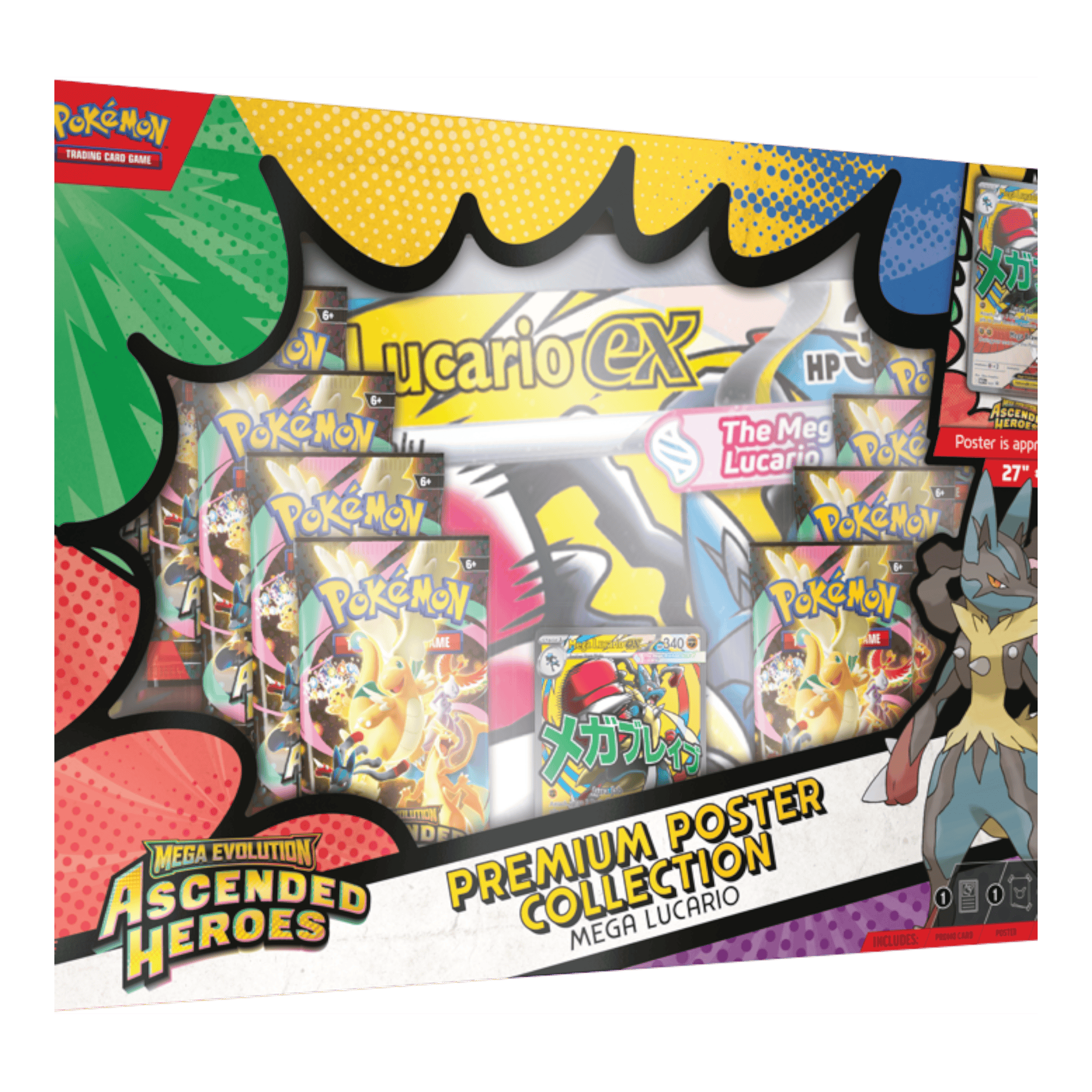 Pokémon Mega Evolution Ascended Heroes Premium Poster Collection Mega Lucario EX 1 Pokémon Mega Lucario EX poster from Ascended Heroes collection, perfect for collectors.