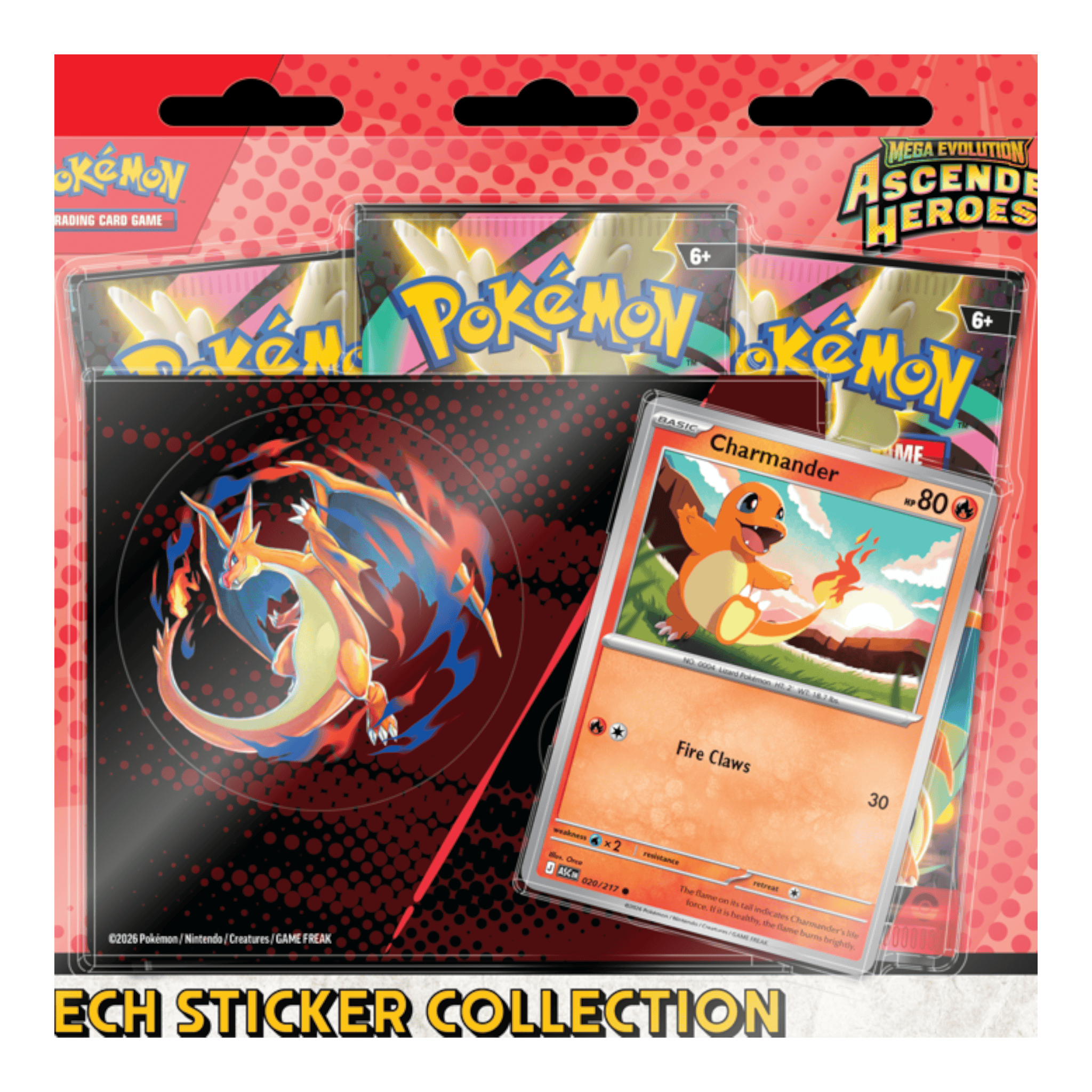 Pokémon Mega Evolution Ascended Heroes - Tech Sticker Charmander 1 Charmander Pokémon Mega Evolution sticker for collectors and fans.