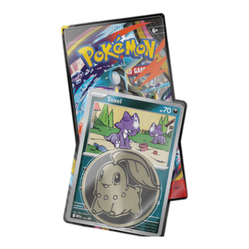 Pokémon Toxel Mega Evolution booster pack with collectible coin.
