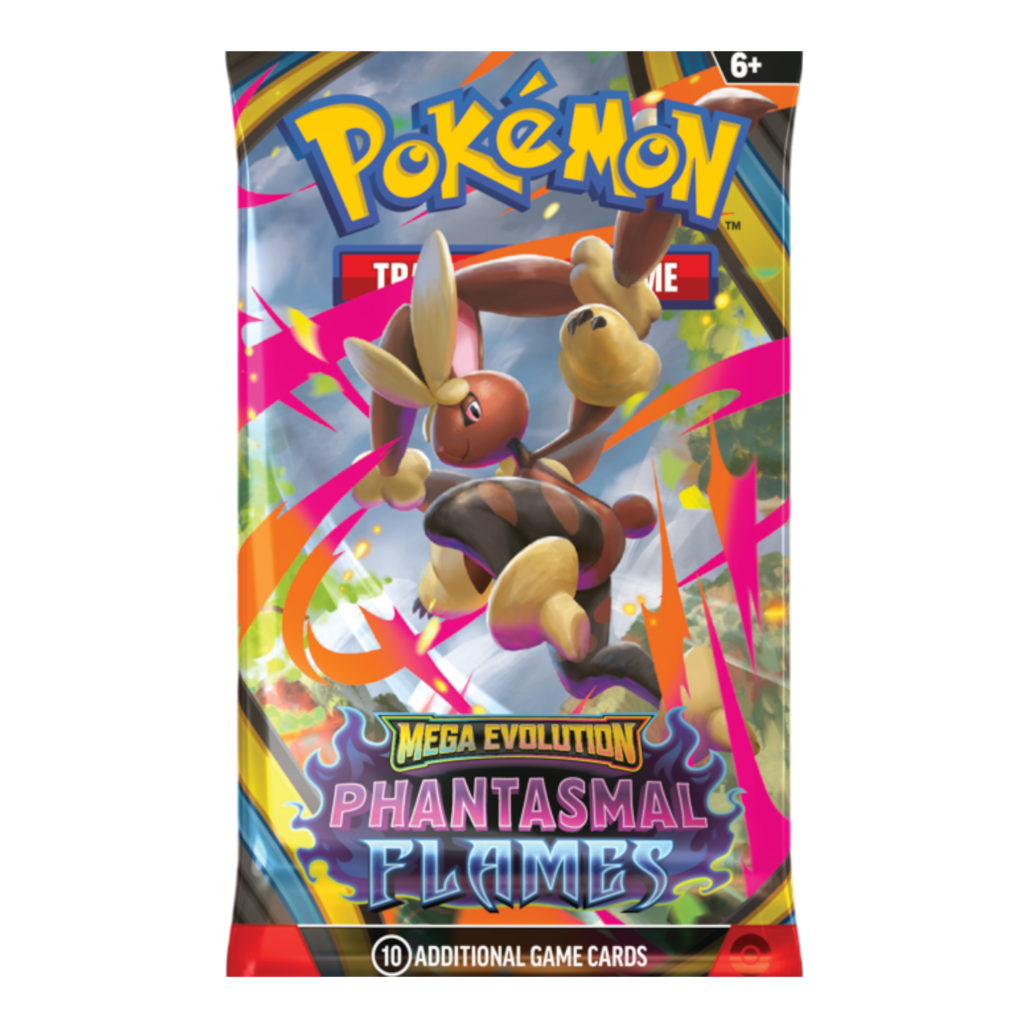 Pokémon Mega Evolution Phantasmal Flames Booster Pack (10 Cards) 3 Pokémon Mega Evolution Phantasmal Flames booster pack with 10 cards for collectors and players.