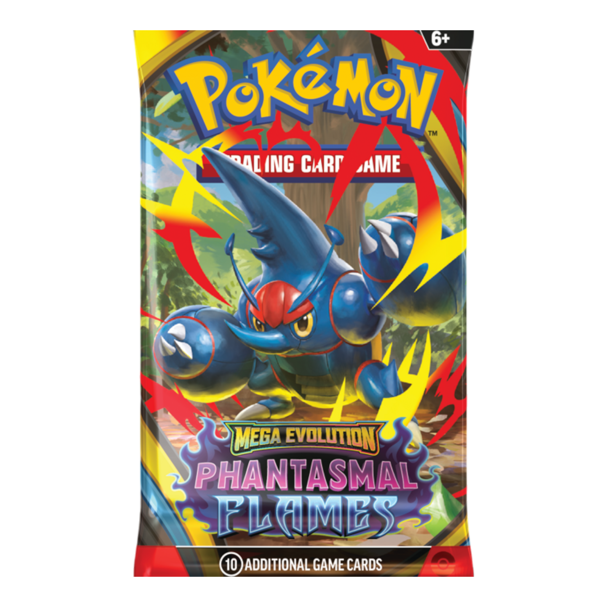 Pokémon Mega Evolution Phantasmal Flames Booster Pack (10 Cards) 4 Booster pack featuring Pokémon Mega Evolution Phantasmal Flames with 10 cards for collectors and pla.