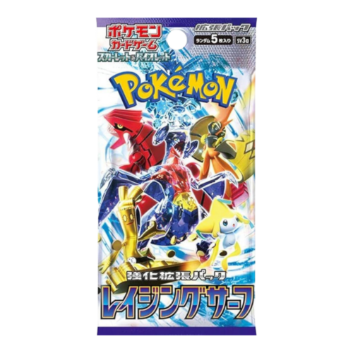 Japanese Pokémon TCG booster pack with Raging Surf theme, includes 5 cards for collectors and player.