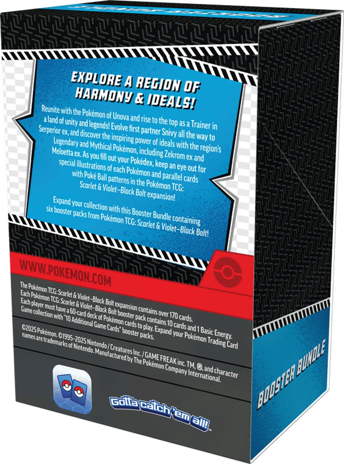 Pokémon Scarlet & Violet Black Bolt Booster Bundle 3 Pokemon booster pack with Scarlet & Violet theme, includes 170 cards for collectors and players.