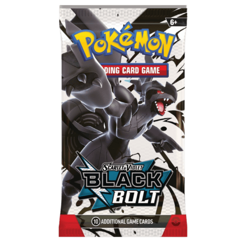 Pokémon Scarlet & Violet Black Bolt booster pack with 10 cards for collectors and players.