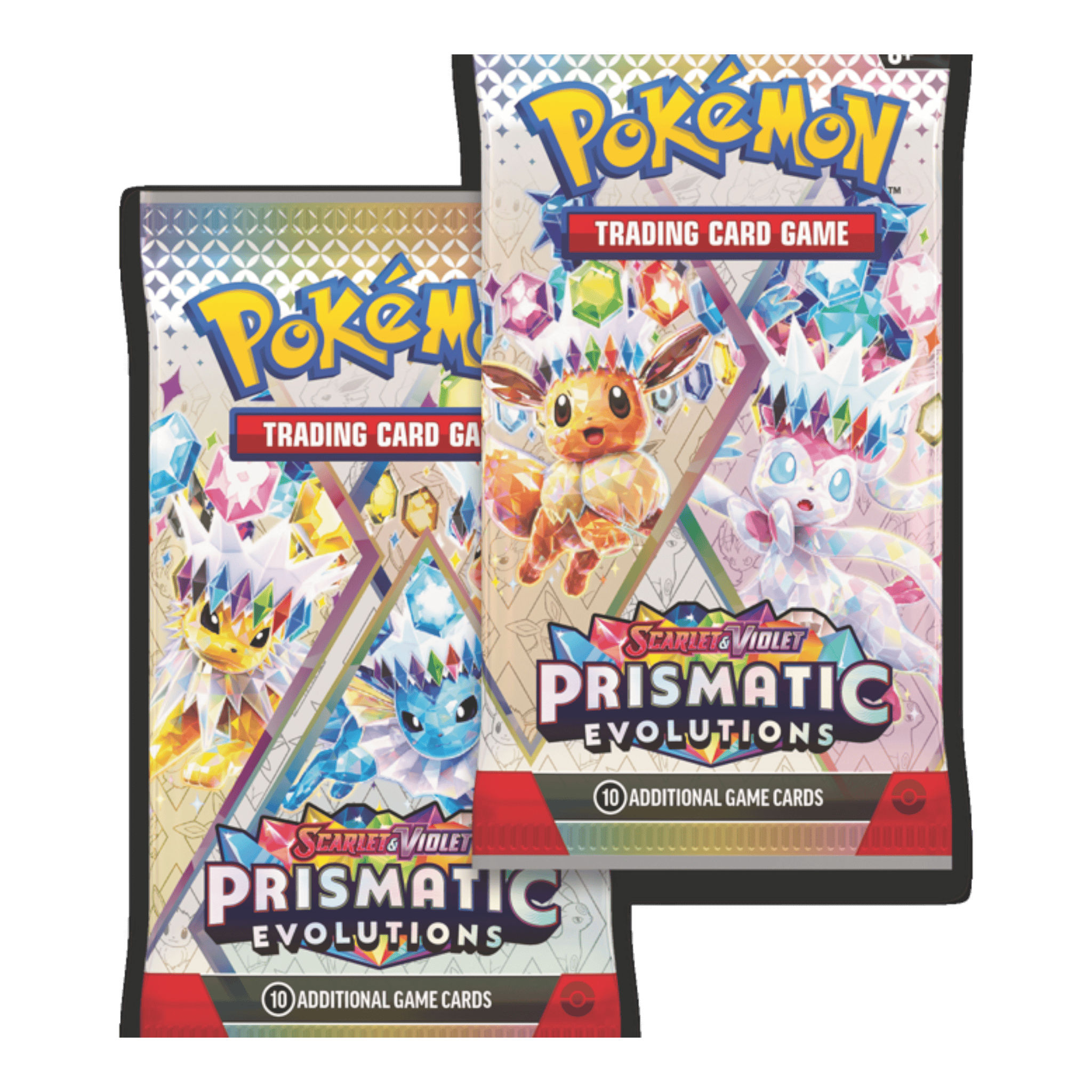 Pokémon Scarlet & Violet Prismatic Evolutions Booster Pack (10 Cards) 4 Pokémon Scarlet & Violet Prismatic Evolutions booster pack with 10 trading cards.