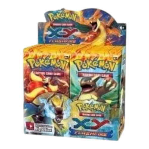 Pokémon XY Flashfire booster box with 36 packs for trading card game.