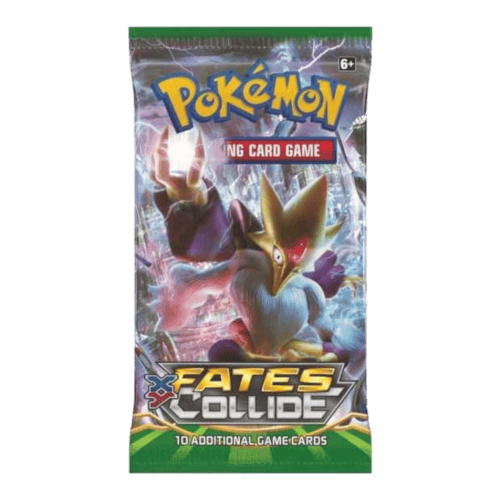 Pokémon XY Fates Collide booster pack with 10 cards for trading card game.
