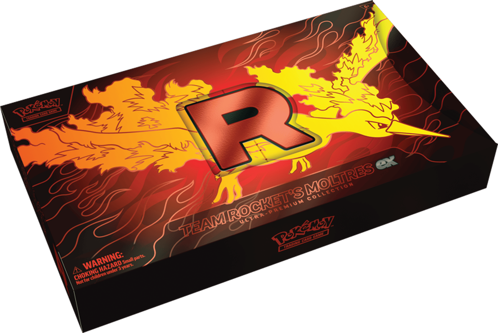 Pokémon Team Rocket's Moltres EX Ultra Premium Collection 1 Pokémon Team Rocket Moltres EX Ultra Premium Collection box with artwork.