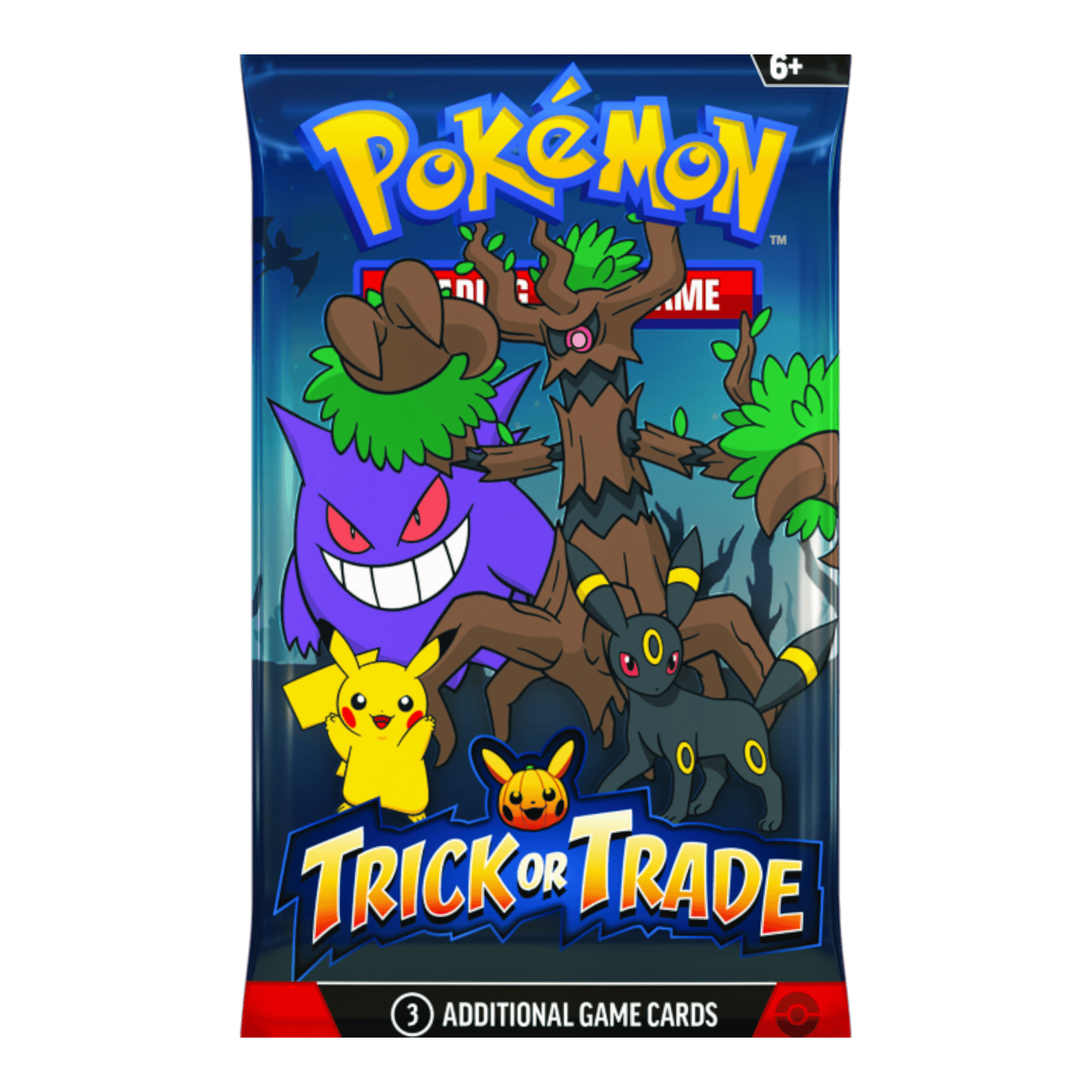 Pokémon Trick or Trade BOOster Pack 2024 (3 Cards) 1 Pokémon Trick or Trade Booster Pack 2024 with Pokémon characters and cards.