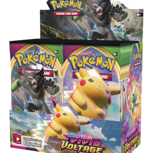 Pokémon Vivid Voltage booster box with 36 packs, perfect for collectors and players. Includes Pikach.