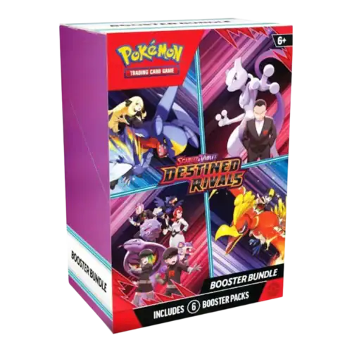 Pokémon Scarlet & Violet Destined Rivals booster bundle with 6 packs for collectors and players.