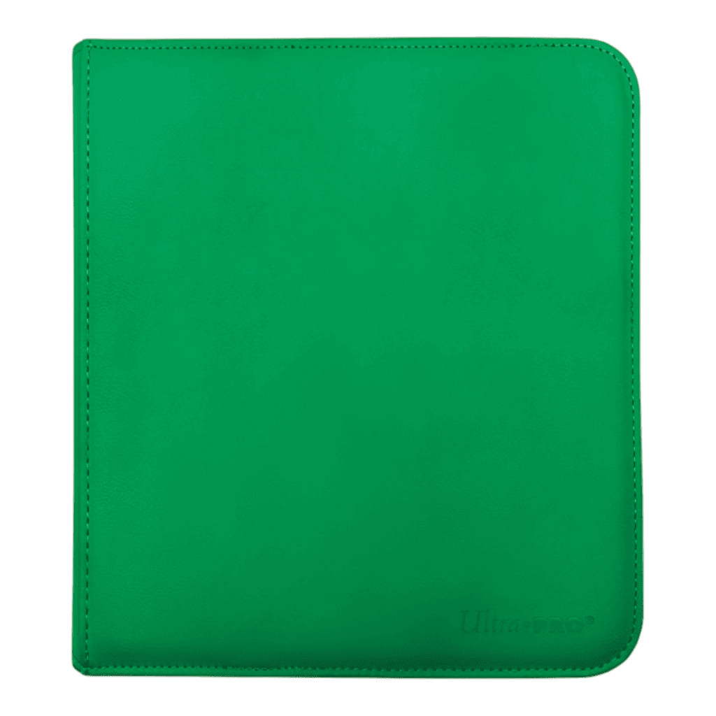 Ultra Pro 12-Pocket Zippered PRO-Binder - Green 1 Green Ultra Pro 12-Pocket Zippered PRO-Binder for trading cards.