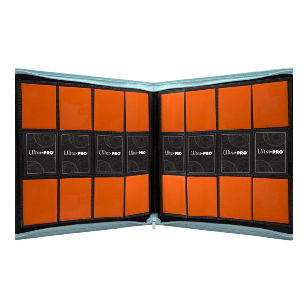 Ultra Pro 12-Pocket Zippered PRO-Binder - Light Blue 2 Zippered PRO-Binder with 12 pockets, ideal for trading cards and collectibles, in light blue.