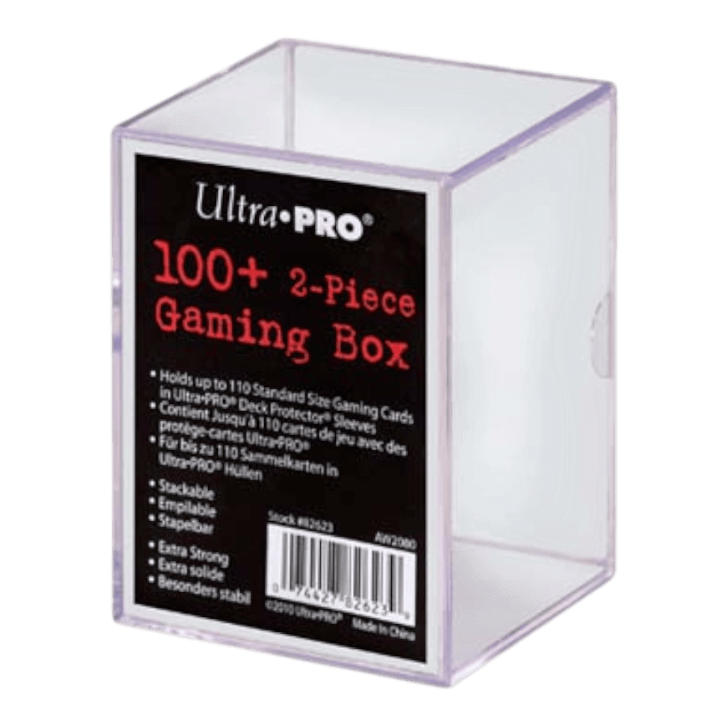 Ultra Pro 2-Piece Storage Box for 100+ Trading Cards 1 Ultra Pro 2-Piece Gaming Box for 100+ Trading Cards, ideal for card collectors and gamers.