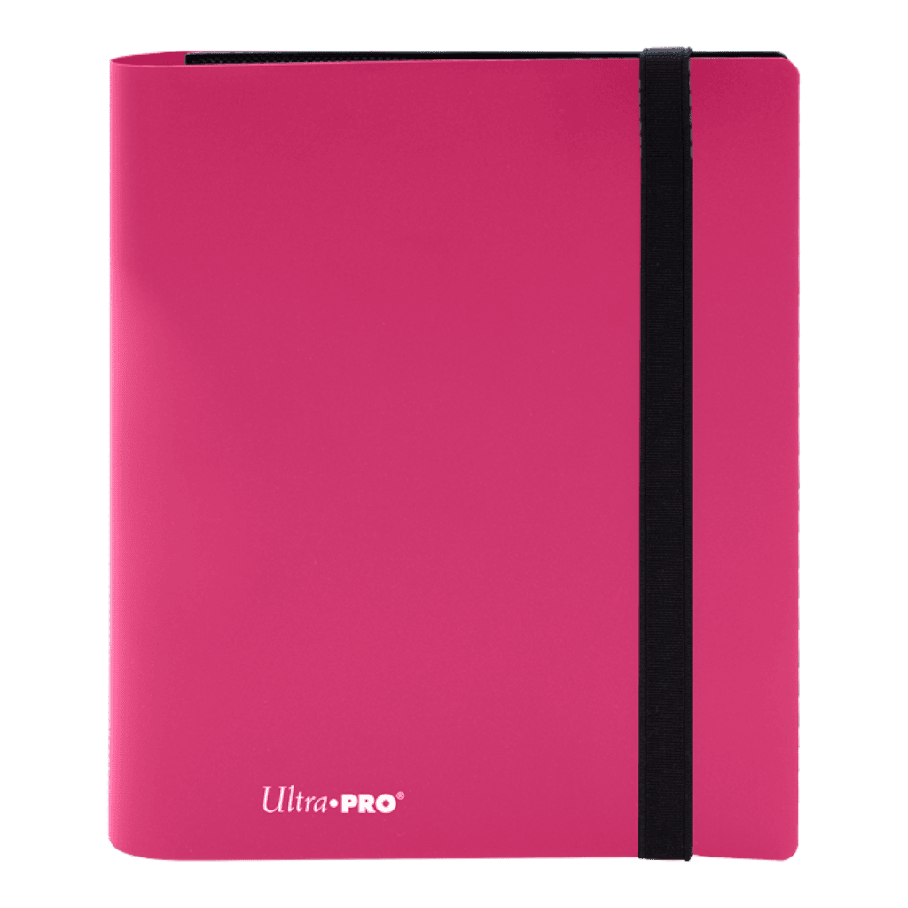 Ultra Pro 4-Pocket Pro-Binder Eclipse Hot Pink 1 Bright pink Ultra Pro 4-Pocket Pro-Binder for trading cards, with black elastic closure. Perfect for.