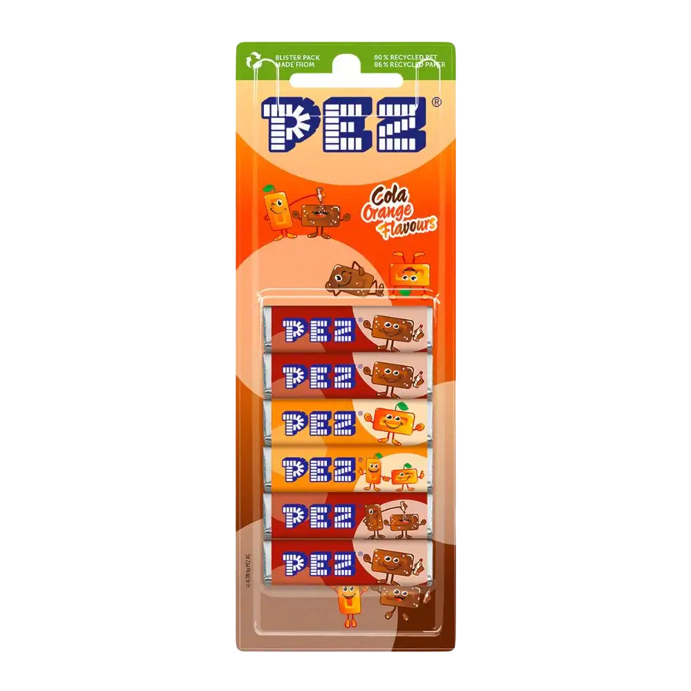 PEZ Cola & Orange Flavour Refills 6 Pack 1 PEZ Cola & Orange Flavours Refills (6 Pack)