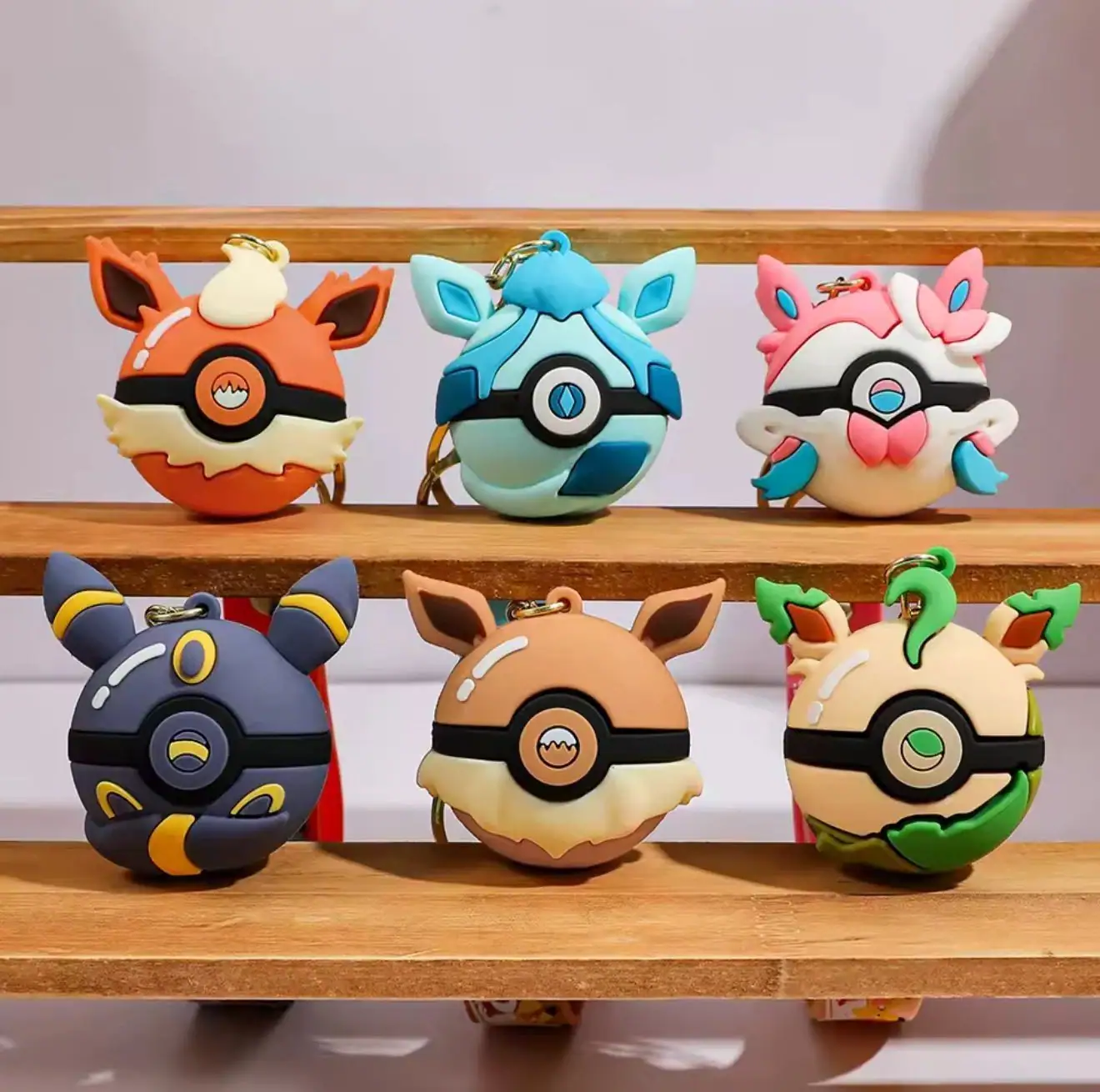 Eevee Pokémon Poké Ball Eevee Evolution Keychain 2 Pokémon Poké Ball Eevee Evolution Keychain