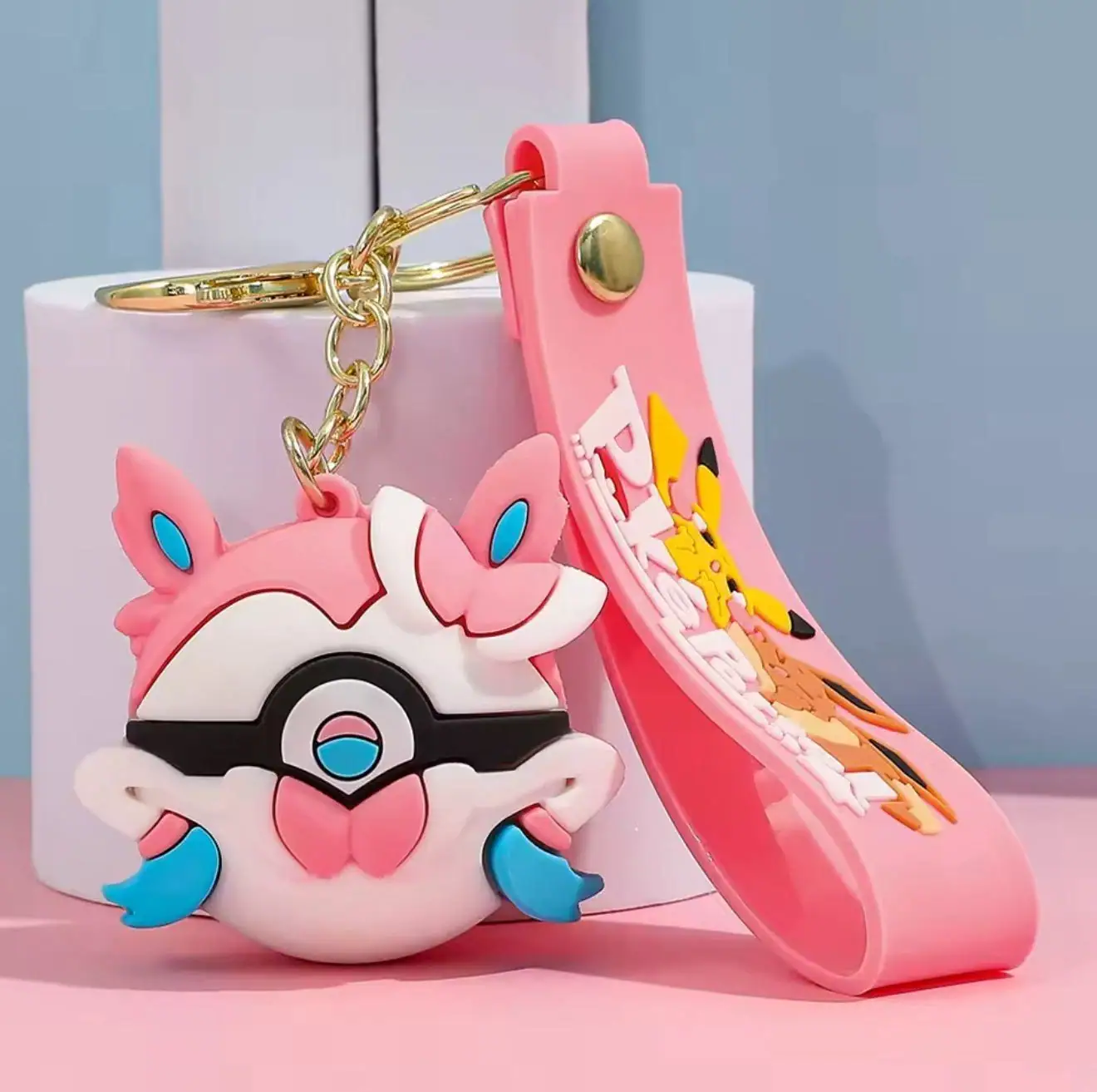 Sylveon Pokémon Poké Ball Eevee Evolution Keychain 1 Sylveon Pokémon Poké Ball Eevee Evolution Keychain