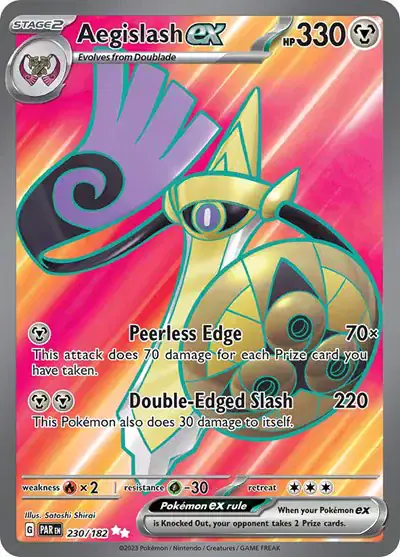 Aegislash ex 230/182 - Holofoil - Near Mint – Paradox Rift – Single Pokémon Card 1 Aegislash ex 230/182 - Holofoil - Near Mint – Paradox Rift – Single Pokémon Card