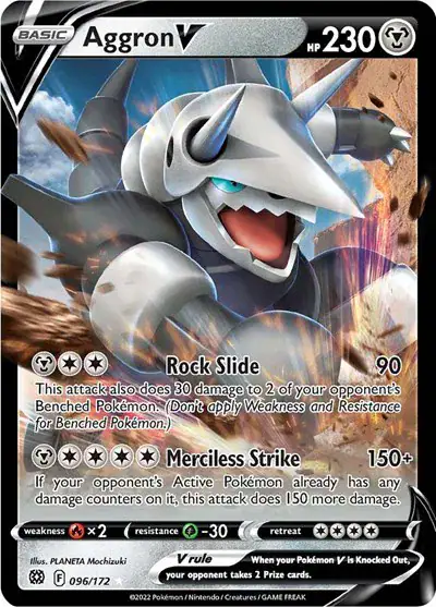 Aggron V 096/172 - Ultra Rare - Near Mint – Brilliant Stars – Single Pokémon Card 1 Aggron V 096/172 - Ultra Rare - Near Mint – Brilliant Stars – Single Pokémon Card