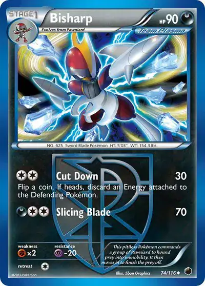 Bisharp (74) 74/116 - Normal - Lightly Played – Plasma Freeze – Single Pokémon Card 1 Bisharp (74) 74/116 - Normal - Lightly Played – Plasma Freeze – Single Pokémon Card