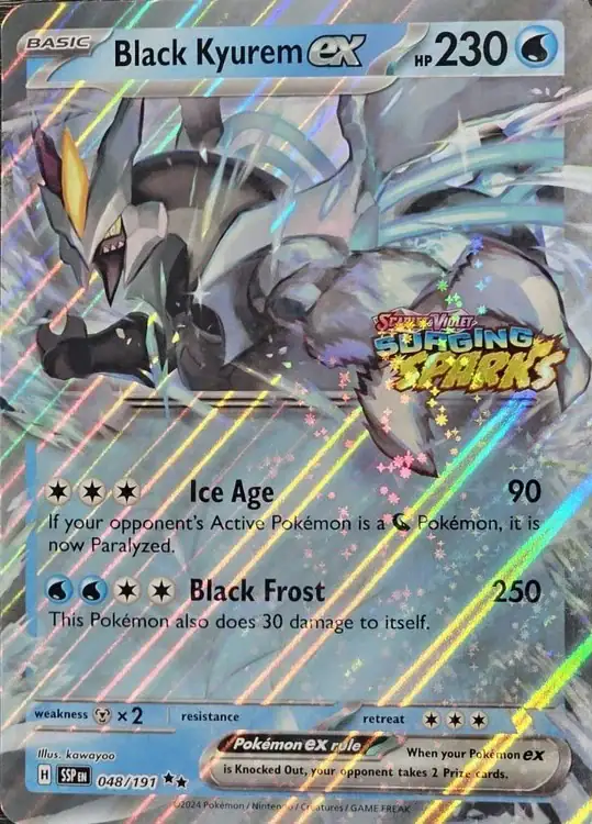 Black Kyurem ex (Surging Sparks Stamped) 048/191 - Holofoil - Near Mint – Jumbo Cards – Single Pokémon Card 1 Black Kyurem ex (Surging Sparks Stamped) 048/191 - Holofoil - Near Mint – Jumbo Cards – Single Pokémon Card