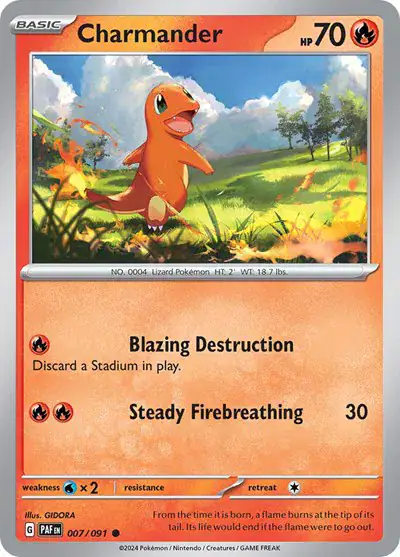 Charmander 007/091 - Reverse Holo - Near Mint – Paldean Fates – Single Pokémon Card 1 Charmander 007/091 - Reverse Holo - Near Mint – Paldean Fates – Single Pokémon Card