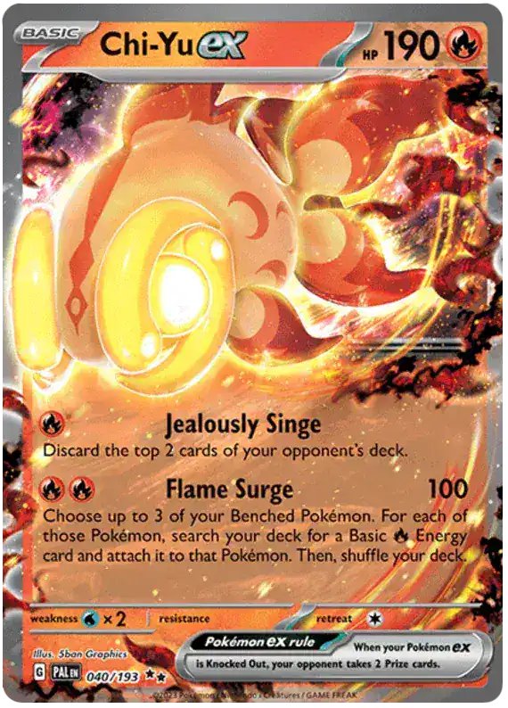 Chi-Yu ex 040/193 - Holofoil - Near Mint – Paldea Evolved – Single Pokémon Card 1 Chi-Yu ex 040/193 - Holofoil - Near Mint – Paldea Evolved – Single Pokémon Card