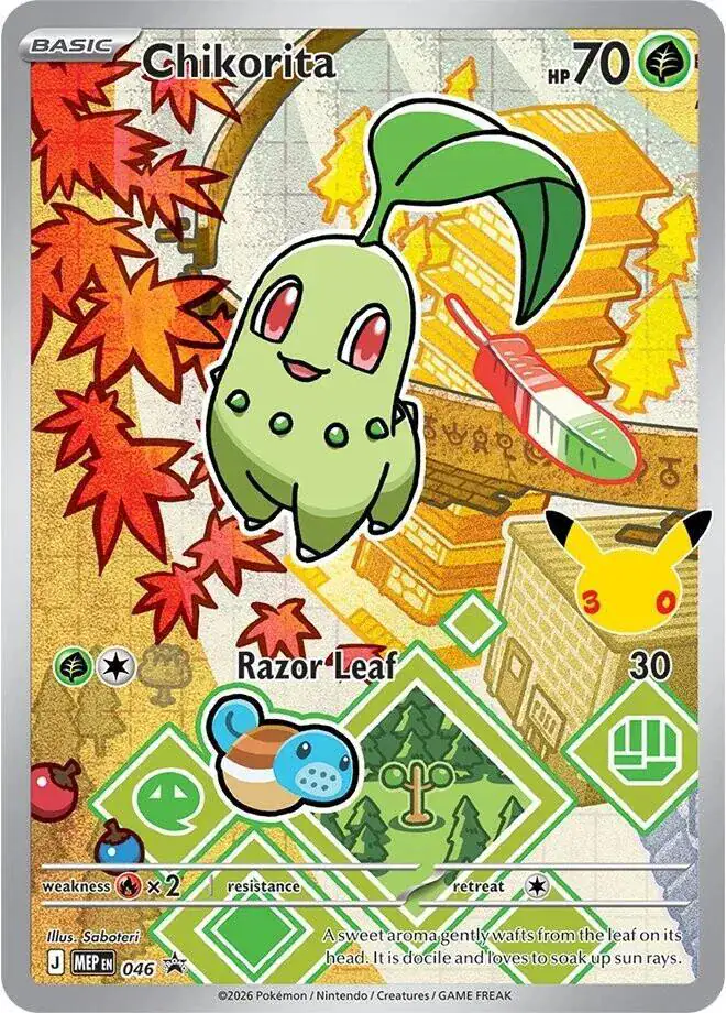 Chikorita 046 - Promo - Near Mint – Mega Evolution Promos – Single Pokémon Card 1 Chikorita 046 - Promo - Near Mint – Mega Evolution Promos – Single Pokémon Card